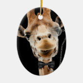 Funny Giraffe met Bowtie en Monocle Keramisch Ornament (Voorkant)