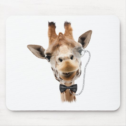 Funny Giraffe met Bowtie en Monocle Muismat (Voorkant)