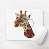 Funny Giraffe met Bowtie en Monocle Muismat (Met muis)