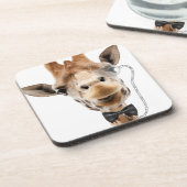 Funny Giraffe met Bowtie en Monocle Onderzetter (Linkerzijde)
