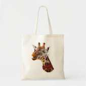 Funny Giraffe met Bowtie en Monocle Tote Bag (Voorkant)