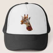 Funny Giraffe met Bowtie en Monocle Trucker Pet (Voorkant)