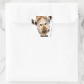 Funny Giraffe met Bowtie en Monocle Vierkante Sticker (Tas)