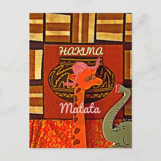 Funny Giraffe met coole tekst Hakuna Matata Briefkaart (Voorkant)