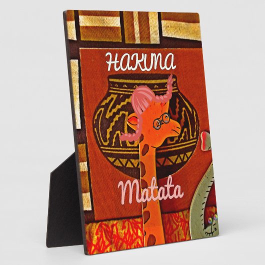 Funny Giraffe met coole tekst Hakuna Matata Fotoplaat (Zijkant)