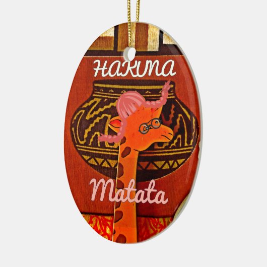 Funny Giraffe met coole tekst Hakuna Matata Keramisch Ornament (Links)
