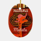 Funny Giraffe met coole tekst Hakuna Matata Keramisch Ornament (Voorkant)