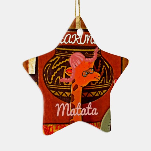 Funny Giraffe met coole tekst Hakuna Matata Keramisch Ornament (Rechts)