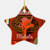 Funny Giraffe met coole tekst Hakuna Matata Keramisch Ornament (Voorkant)