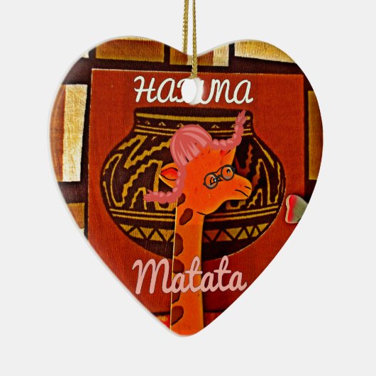 Funny Giraffe met coole tekst Hakuna Matata Keramisch Ornament (Rechts)