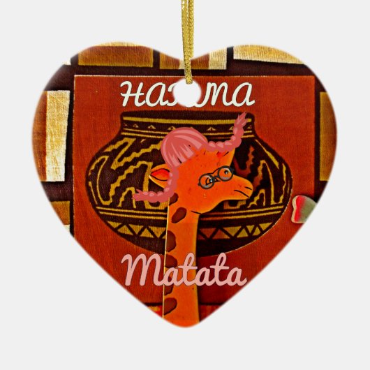 Funny Giraffe met coole tekst Hakuna Matata Keramisch Ornament (Voorkant)