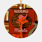 Funny Giraffe met coole tekst Hakuna Matata Keramisch Ornament (Voorkant)
