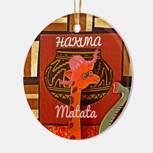 Funny Giraffe met coole tekst Hakuna Matata Keramisch Ornament (Links)
