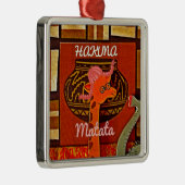 Funny Giraffe met coole tekst Hakuna Matata Metalen Ornament (Rechts)