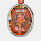 Funny Giraffe met coole tekst Hakuna Matata Metalen Ornament (Links)