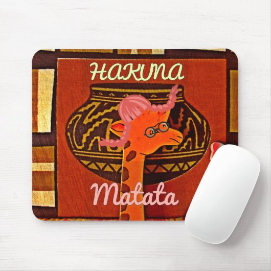Funny Giraffe met coole tekst Hakuna Matata Muismat (Met muis)