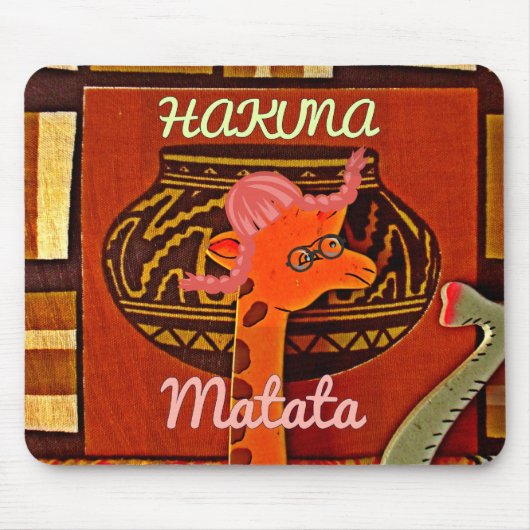 Funny Giraffe met coole tekst Hakuna Matata Muismat (Voorkant)