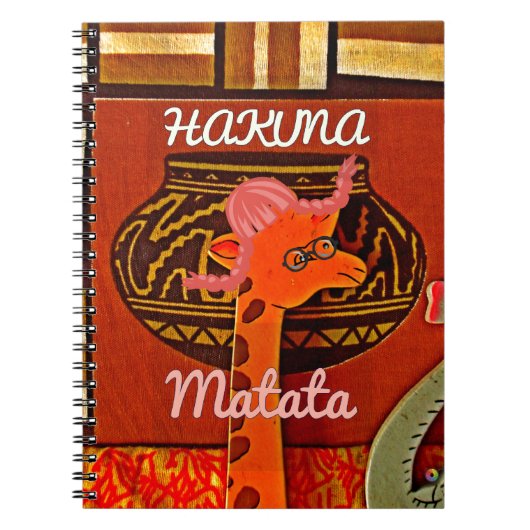 Funny Giraffe met coole tekst Hakuna Matata Notitieboek (Voorkant)