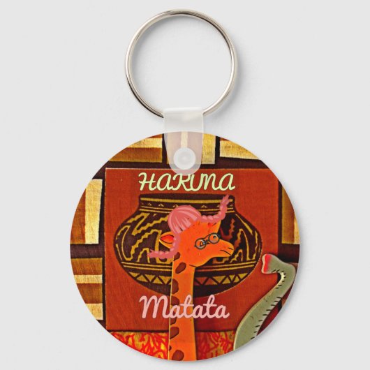 Funny Giraffe met coole tekst Hakuna Matata Sleutelhanger (Voorkant)