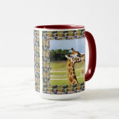 Funny Giraffe met Giraffe fotocollage Edging, Mok (Voorkant rechts)