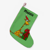 Funny Giraffe met kerstpakket Kleine Kerstsok (Voorkant (Hangend))