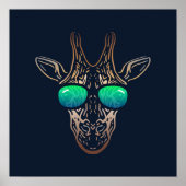 Funny Giraffe | Met zonnebril wandafdrukken Poster (Voorkant)
