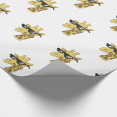 Funny giraffe met zonnebrillen cadeaupapier (Hoek)