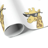 Funny giraffe met zonnebrillen cadeaupapier (Rol Hoek)