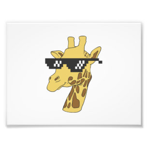 Funny giraffe met zonnebrillen foto afdruk