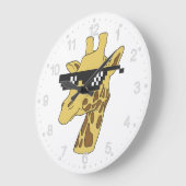 Funny giraffe met zonnebrillen grote klok (Hoek)