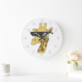 Funny giraffe met zonnebrillen grote klok (Huis)