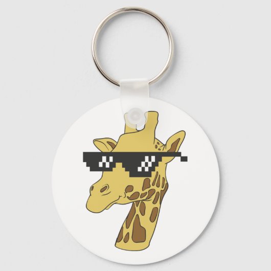 Funny giraffe met zonnebrillen sleutelhanger (Voorkant)