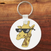 Funny giraffe met zonnebrillen sleutelhanger (Voorkant)