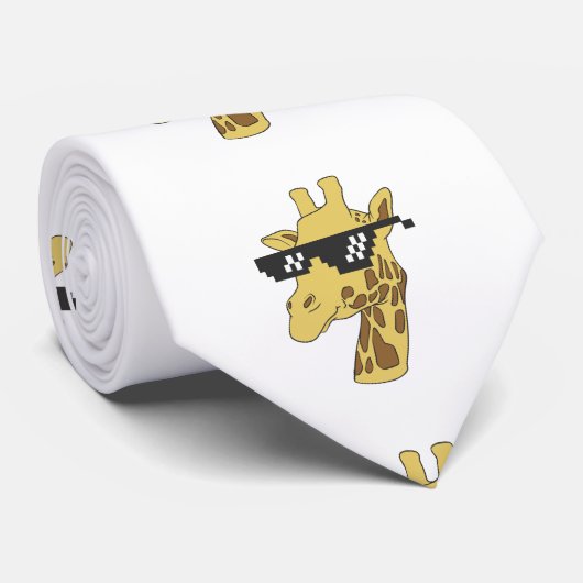 Funny giraffe met zonnebrillen stropdas (Opgerold)