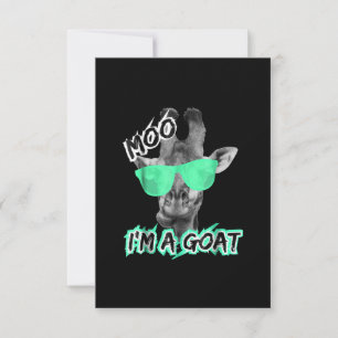 Funny Giraffe Moo Im a Goat Cute Zoo Animal Gift RSVP Kaartje