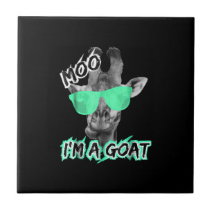 Funny Giraffe Moo Im a Goat Cute Zoo Animal Gift Tegeltje