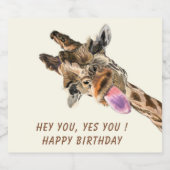 Funny Giraffe Mousserende Wijn Label - Aangepaste Sparkling Wijnetiket (Enkel label)