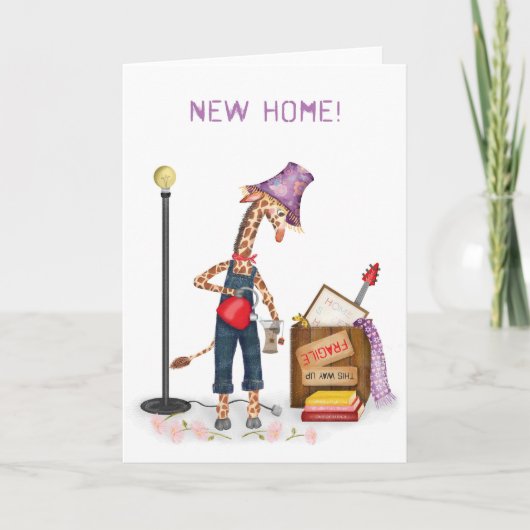 Funny giraffe new home card kaart (Voorkant)