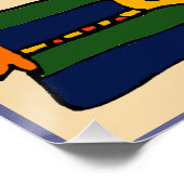 Funny Giraffe op het Poster van Beach (Hoek)