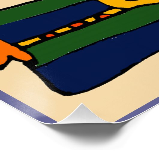 Funny Giraffe op het Poster van Beach (Hoek)