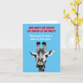 Funny Giraffe Pap Joke Wenskaart Kaart (Gele Bloem)