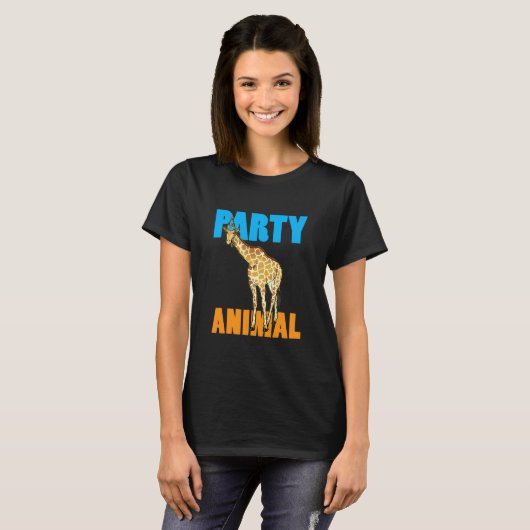 Funny Giraffe Party Animal Pun Meme T-shirt (Voorkant volledig)