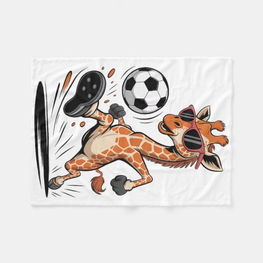 Funny Giraffe Playing Soccer Ll Artwork Cool Anima Fleece Deken (Voorkant (Horizontaal))