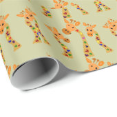 Funny Giraffe Primitive Art Wrapping Paper Cadeaupapier (Rol Hoek)