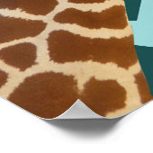 Funny Giraffe print Blauwgroen blauw dierenbescher (Hoek)