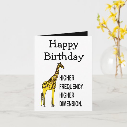 Funny Giraffe Pun Happy Birthday Kaart (Gele Bloem)