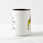 Funny Giraffe Pun Tweekleurige Koffiemok (Center)