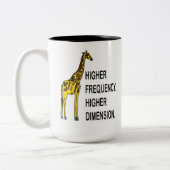 Funny Giraffe Pun Tweekleurige Koffiemok (Links)