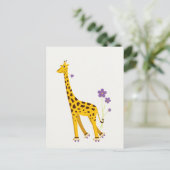 Funny Giraffe Roller Skating Briefkaart (Staand voorkant)