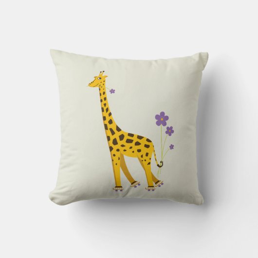 Funny Giraffe Roller Skating Children's Kussen (Voorkant)